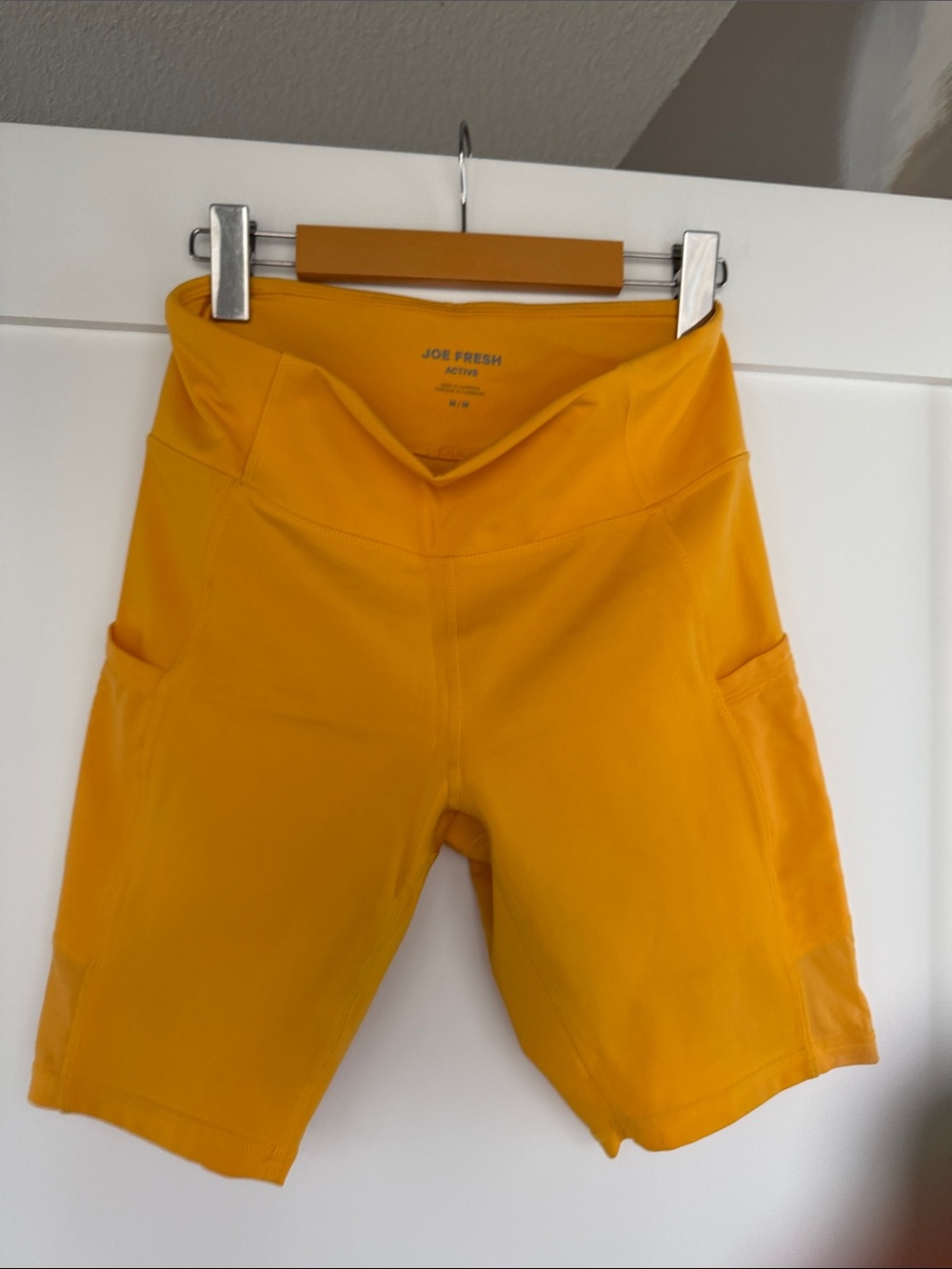 Joe Fresh Yellow High-Rise Bike Shorts with Side Pockets